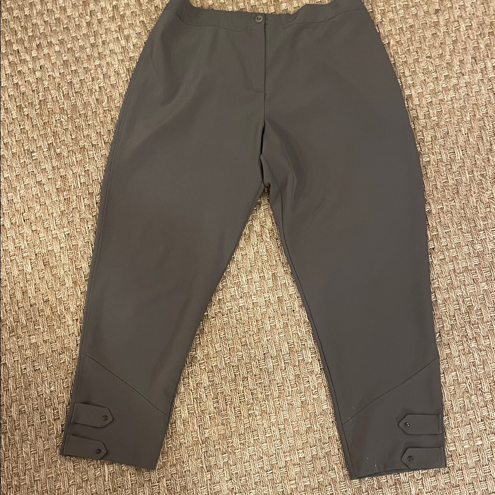 Kakie of Paris Stylish Gray/ green Ankle Pants.
